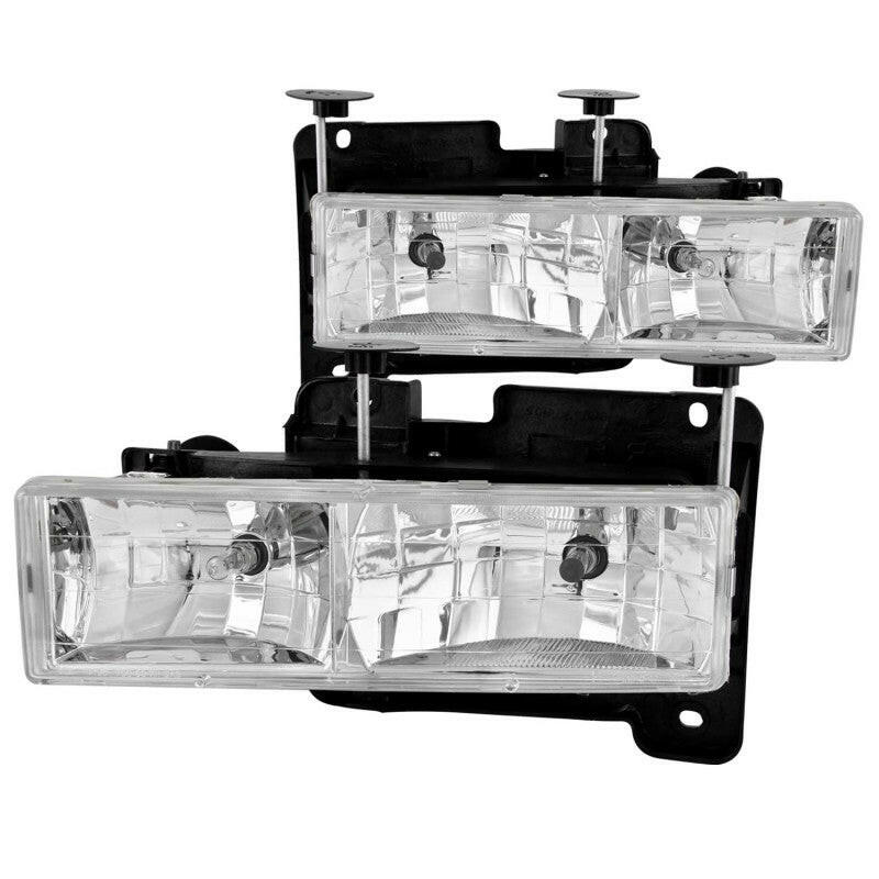 ANZO 1988-1998 Chevrolet C1500 Crystal Headlights Chrome Headlights ANZO