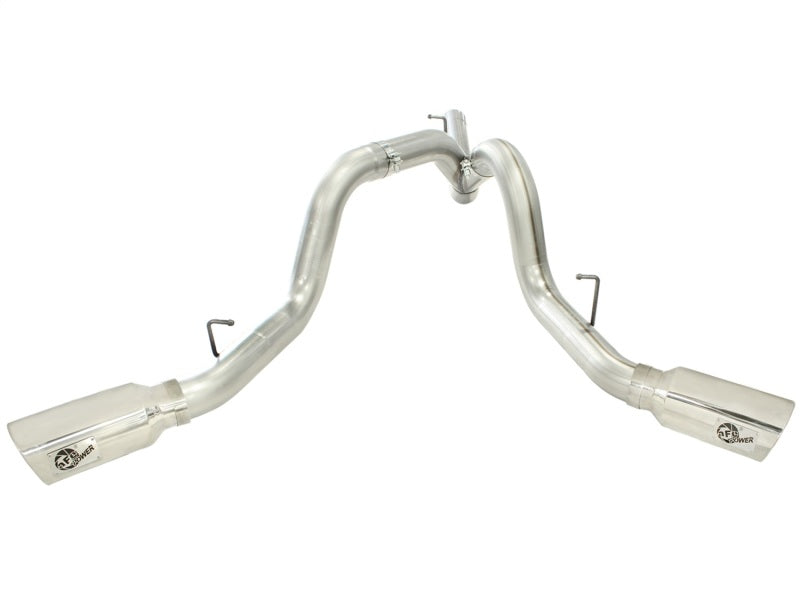 aFe MachForce XP Exhaust 4inch DP-Back All SS 2011-14 GM Diesel Trucks V8-6.6L LML Polished Catback aFe
