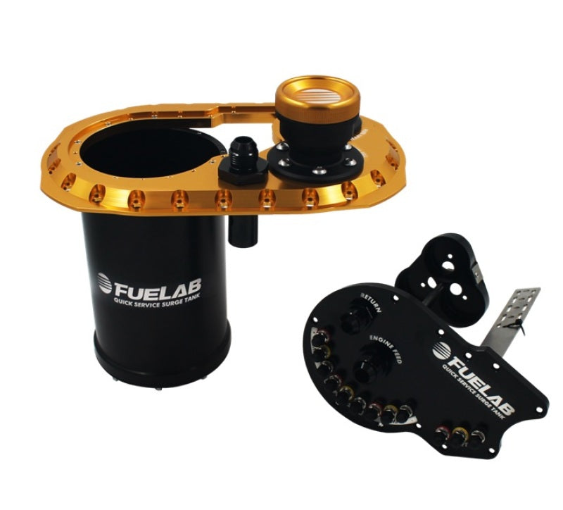 Fuelab Quick Service Surge Tank 2.0 w/No Lift Pump & No Surge Pump - Gold Surge Tanks Fuelab