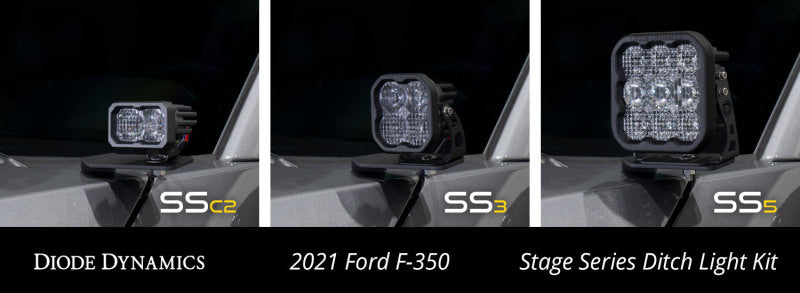 Diode Dynamics 17-22 Ford F250/F350/F450/F550 Super Duty Stage Series Backlit Ditch Light Kit Light Accessories and Wiring Diode Dynamics