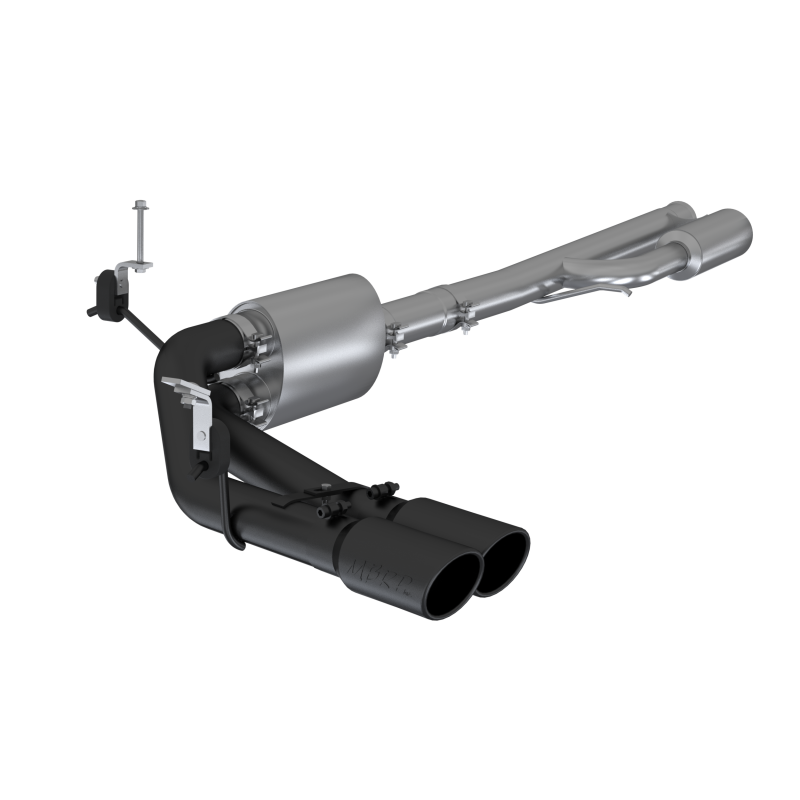MBRP 2019+ Chevrolet Silverado 1500 4.5L/5.3L Pre-Axle Dual Side Exite w/ 4in OD Tip- Black Coated Catback MBRP