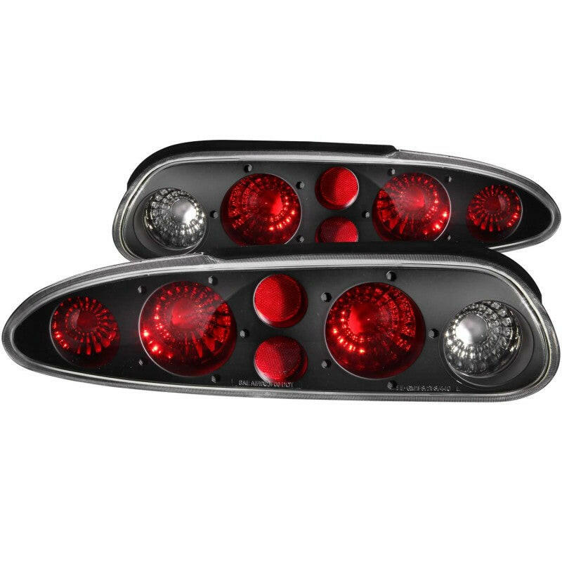 ANZO 1993-2002 Chevrolet Camaro Taillights Black Tail Lights ANZO