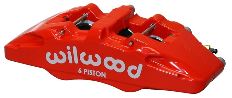 Wilwood Caliper-Forged Dynapro 6 5.25in Mount-Red-L/H 1.62/1.12/1.12in Pistons 0.81in Disc Brake Calipers - Perf Wilwood