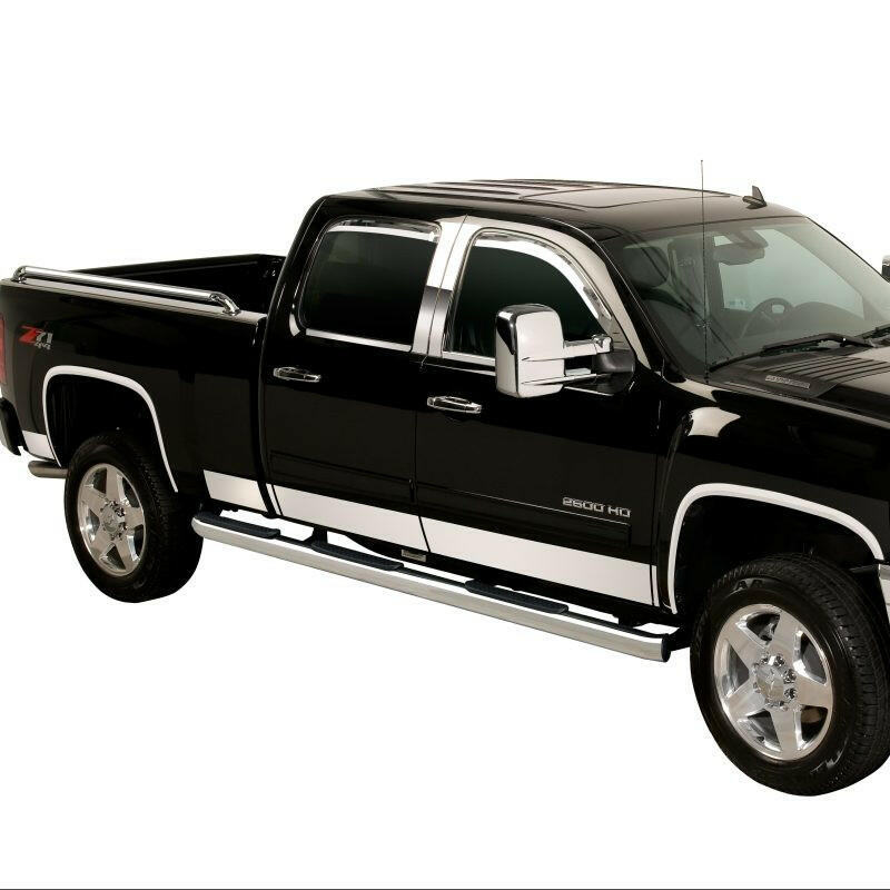 Putco 19-24 Chevrolet Silverado Crew Cab 6.5 Stand Box - 5.5in Wide - 10pcs Pro SS Rocker Panels Body Armor & Rock Rails Putco