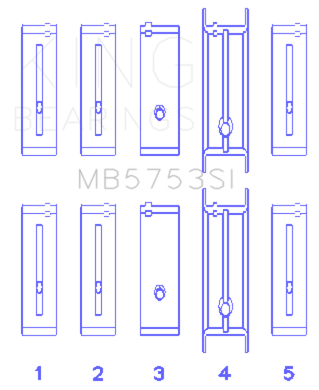 King Engine Bearings Chevrolet/Isuzu Ohv Ln2 Fl O/S 010 (Size +0.50mm) Main Bearing Set Bearings King Engine Bearings