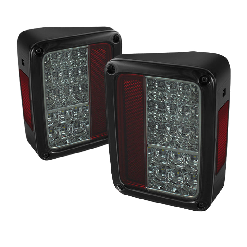 Spyder Jeep Wrangler 07-15 LED Tail Lights Smoke ALT-YD-JWA07-LED-SM Tail Lights SPYDER