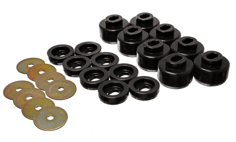Energy Suspension 99-06 Silverado C1500/K1500/01-06 Silverado C2500/K2500 Black Body(cab) Mount Set Bushing Kits Energy Suspension