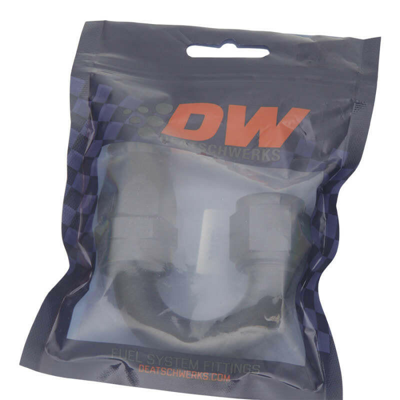 DeatschWerks 10AN Female Flare Swivel 180-Degree Hose End CPE - Anodized Matte Black Fittings DeatschWerks