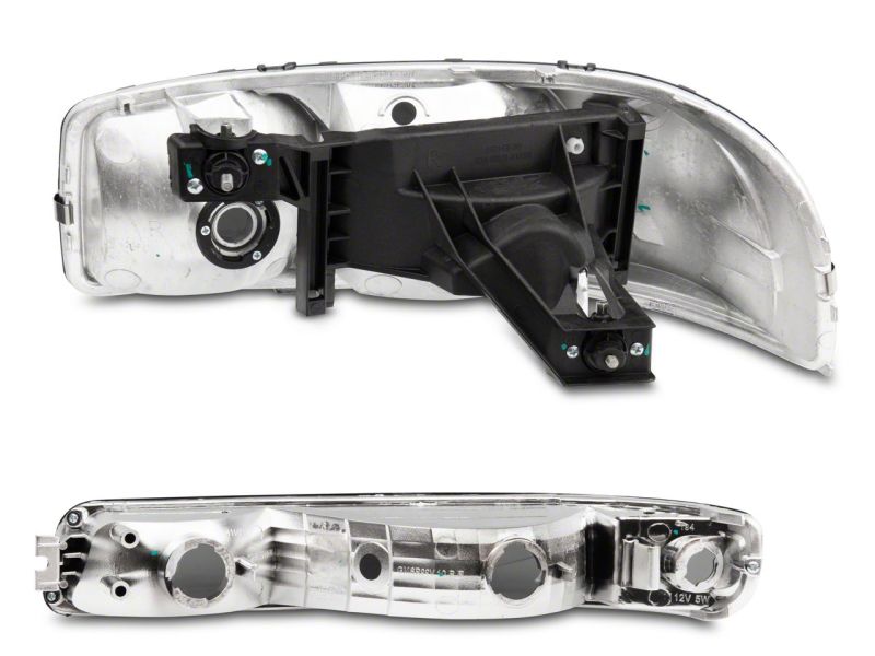Raxiom 99-06 GMC Sierra 1500 Axial Series OEM Crystal Rep Headlights- Chrome Housing- Smoked Lens Headlights Raxiom