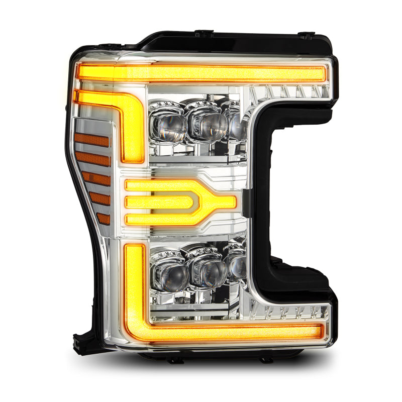 AlphaRex 17-19 Ford F-250/350/450/550 Super Duty NOVA-Series LED Proj Headlights Chrome w/SS & SBDRL Headlights AlphaRex