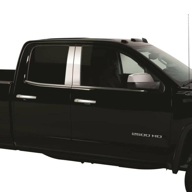 Putco 19-20 GMC Sierra Fits Double Cab and Crew Cab - GMC Etching SS Pillar Posts Exterior Trim Putco