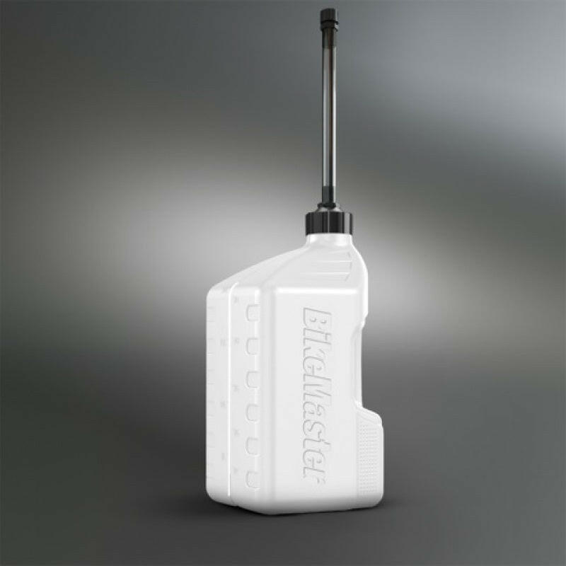 BikeMaster 5 Gallon White Jug Black Cap w/ Auto Shut Off Hose Tools BikeMaster