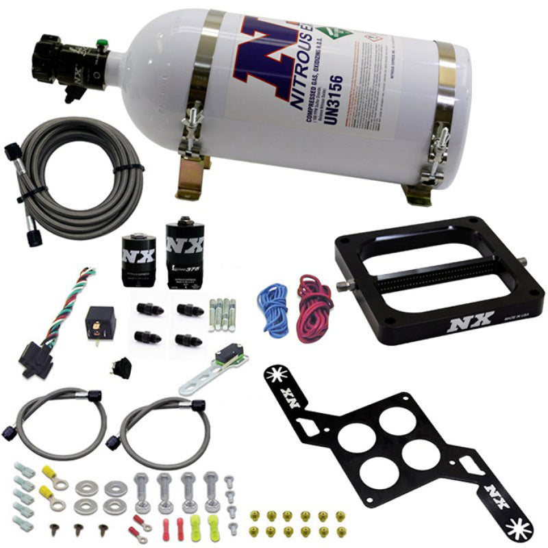 Nitrous Express 4500 RNC Conventional Nitrous Plate Kit w/.375in Solenoid w/10lb Bottle Nitrous Systems Nitrous Express