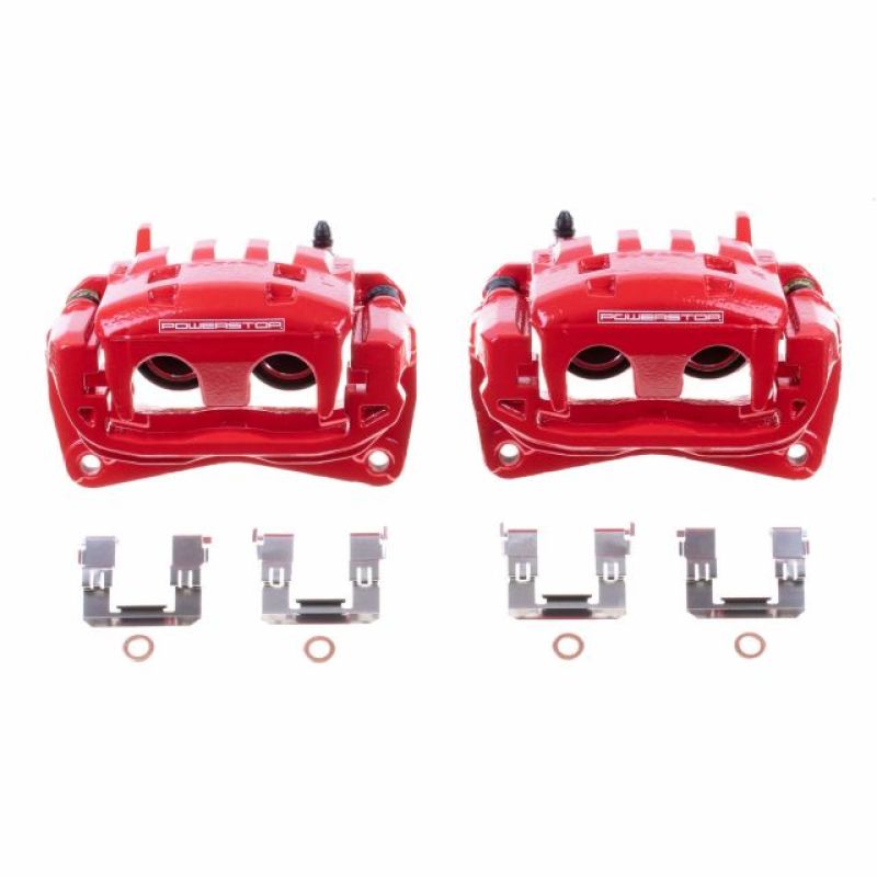 Power Stop 13-16 Scion FR-S Front Red Calipers w/Brackets - Pair Brake Calipers - Perf PowerStop
