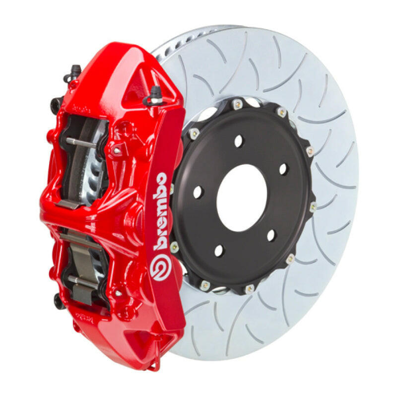 Brembo 12-16 98ster (Excl PCCB) Fr GT BBK 6Pis Cast 350x34 2pc Rotor Slotted Type3-Red Brake Kits - Performance Slot Brembo