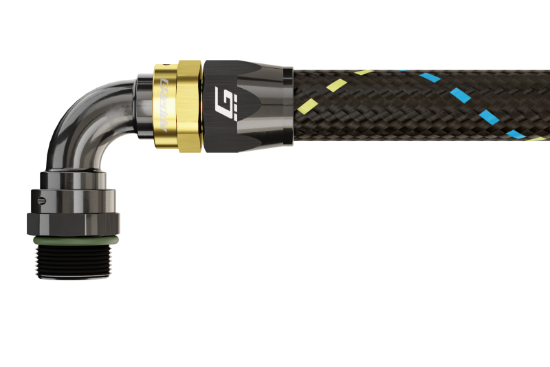 GReddy AN12 90 DEGREE ORB MALE BLACK/GOLD ANODIZED Oil Line Kits GReddy