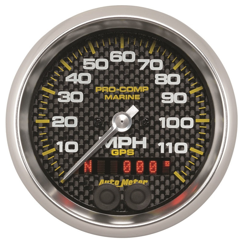Autometer Marine Carbon Fiber Ultra-Lite 3-3/8in 120MPH GPS Speedometer Gauge Gauges AutoMeter