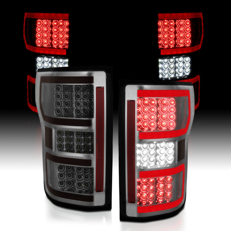 ANZO 18-19 Ford F-150 LED Taillights Smoke Tail Lights ANZO