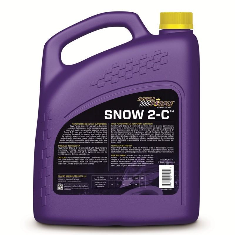 Royal Purple Snow 2-C Synthetic 2-Cycle Snowmobile Motor Oil - 1 Gallon Motor Oils Royal Purple