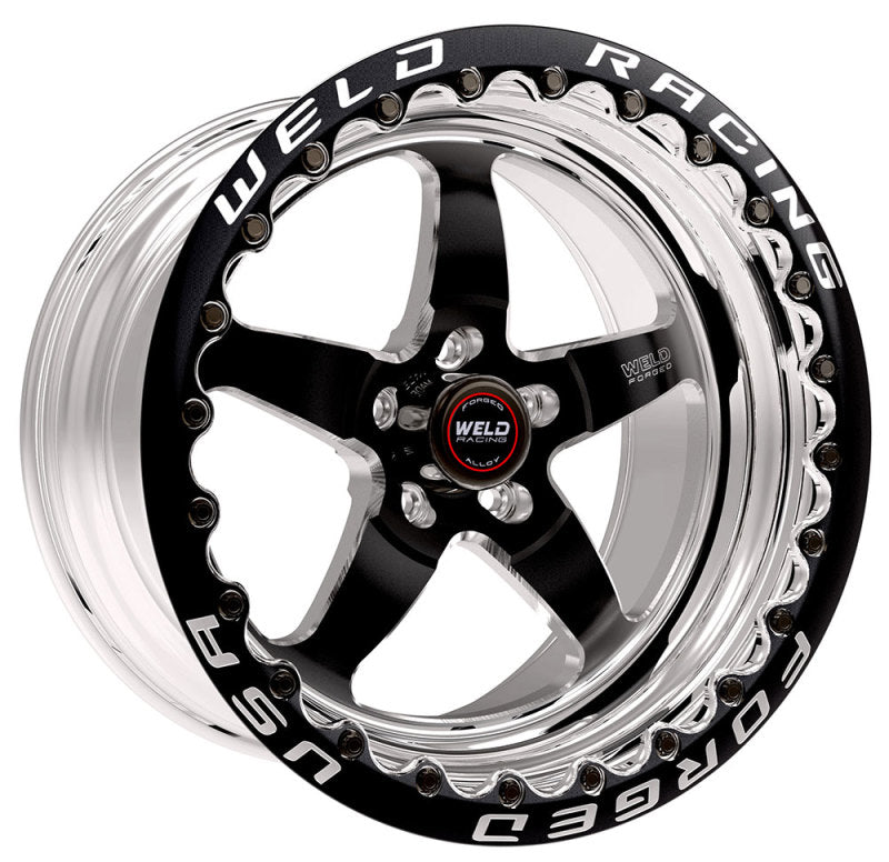 Weld S71 17x11 / 5x4.75 BP / 7.4in. BS Black Wheel (Low Pad) - Black Single Beadlock MT Wheels - Forged Weld