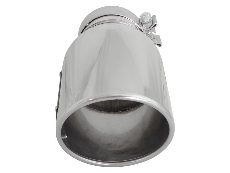 aFe MACH Force-XP 304 SS Right Side Single Wall Polished Exhaust Tip 4in Inlet x 6in Outlet x 12in L Tips aFe
