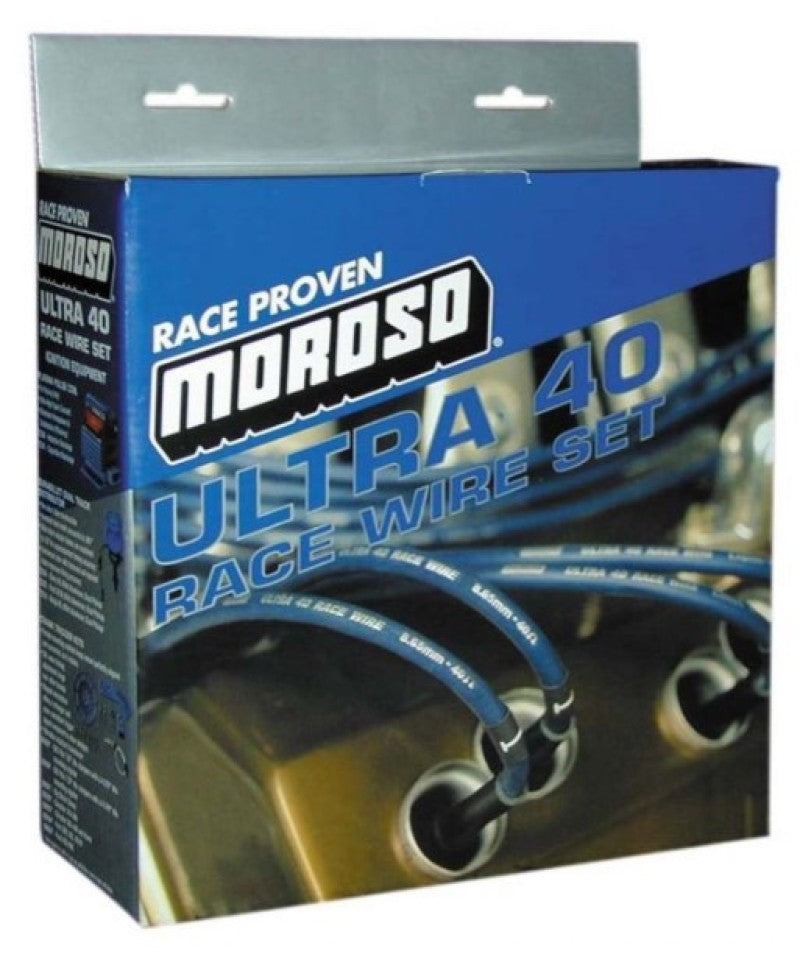 Moroso Chevrolet Big Block Ignition Wire Set - Ultra 40 - Unsleeved - HEI - Under Header - Black Spark Plug Wire Sets Moroso