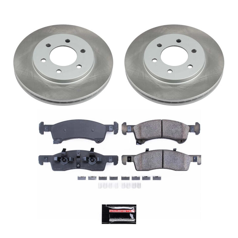 Power Stop 03-06 Lincoln Navigator Front Semi-Coated Rotor Kit Brake Kits - Performance Blank PowerStop
