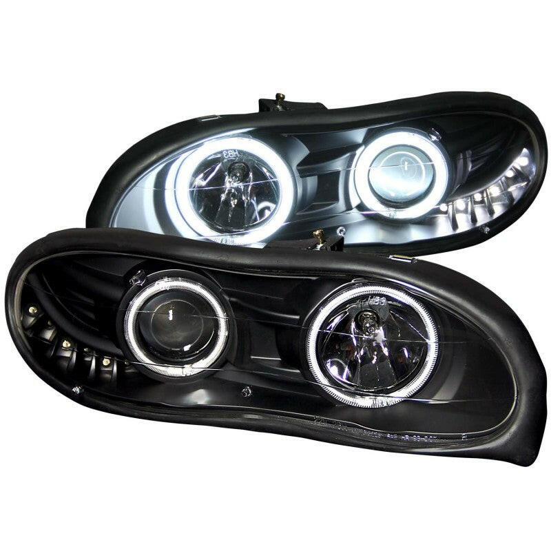 ANZO 1998-2002 Chevrolet Camaro Projector Headlights w/ Halo Black Headlights ANZO