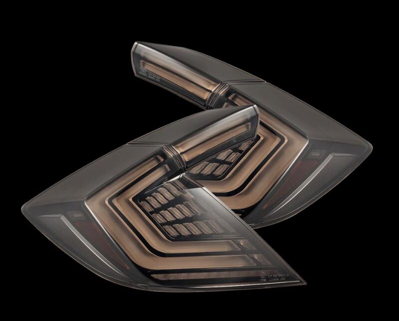 AlphaRex 16-21 Honda Civic Hatchback / Type-R FK8 Nova-Series LED Tail Lights - Black Smoke Tail Lights AlphaRex