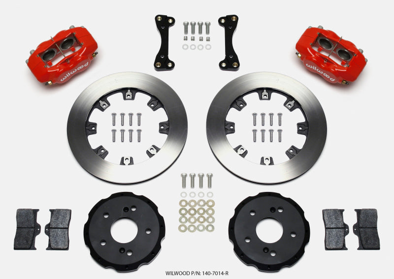 Wilwood Forged Dynalite Front Hat Kit 12.19in Red 02-06 Acura RSX-5 Lug Big Brake Kits Wilwood