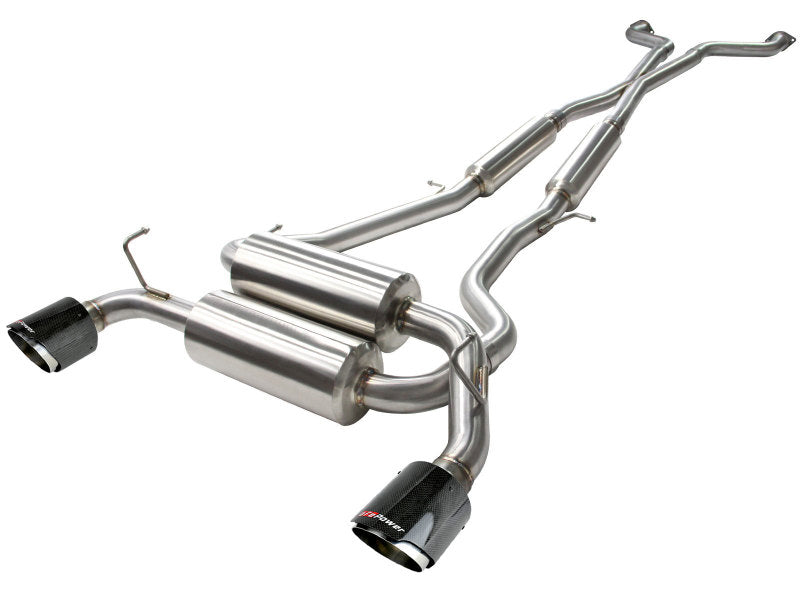 aFe Takeda 2-1/2in 304SS Cat-Back Exhaust Infiniti G37 08-13/Q60 14-15 V6-3.7 w/ Carbon Fiber Tips Catback aFe