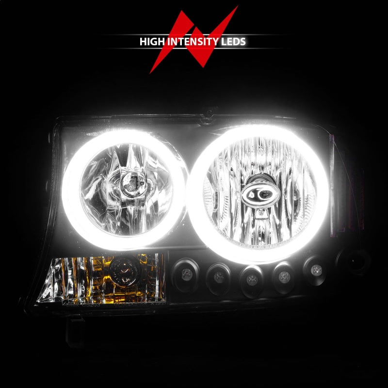 ANZO 1997-2004 Dodge Dakota Crystal Headlights Black 1pc Headlights ANZO