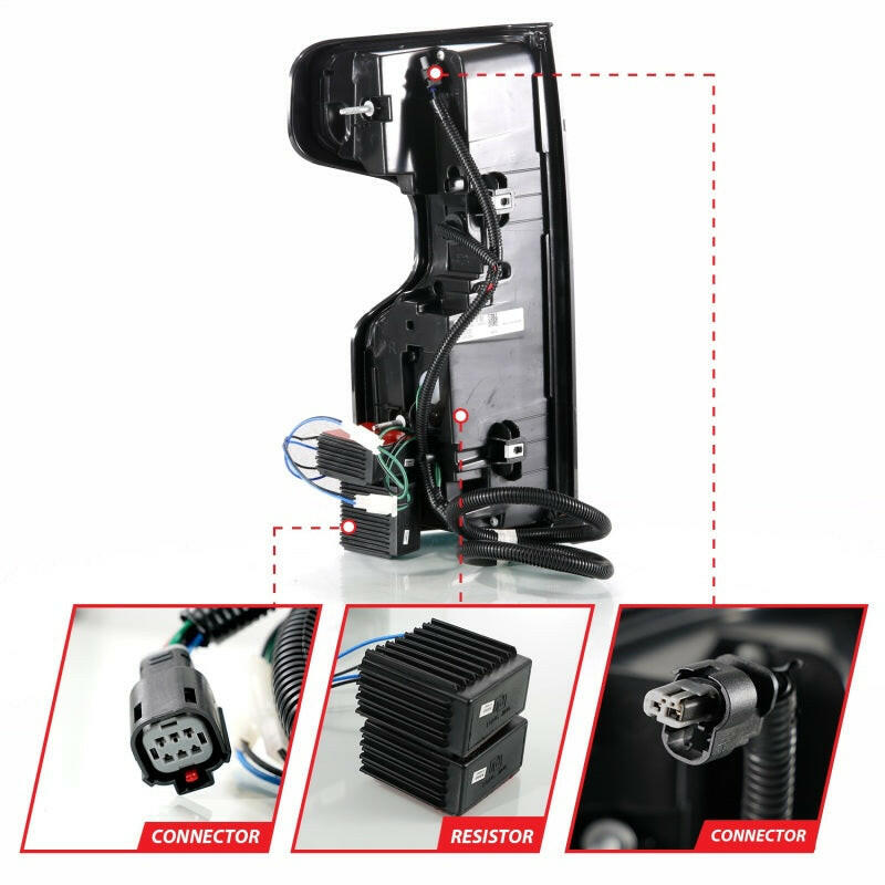 ANZO 19-21 Chevy Silverado Work Truck Full LED Taillights Blk Housing Smoke Lens G2 (w/C light Bars) Tail Lights ANZO