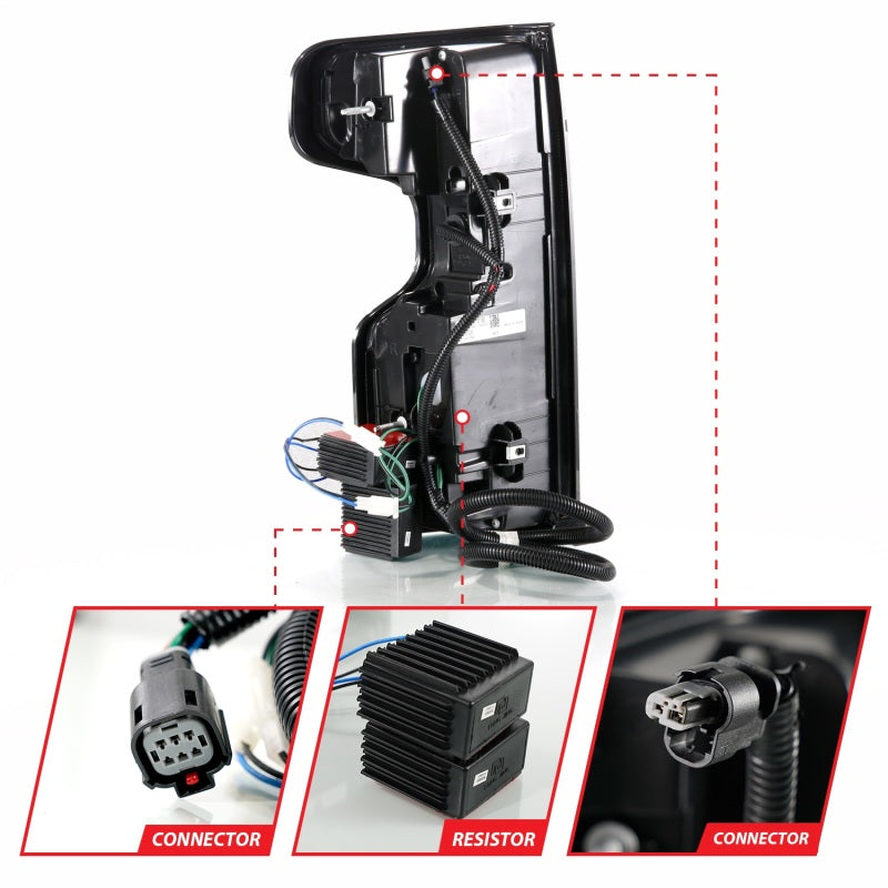 ANZO 19-21 Chevy Silverado Work Truck Full LED Taillights Blk Housing Clear Lens G2 (w/C light Bars) Tail Lights ANZO