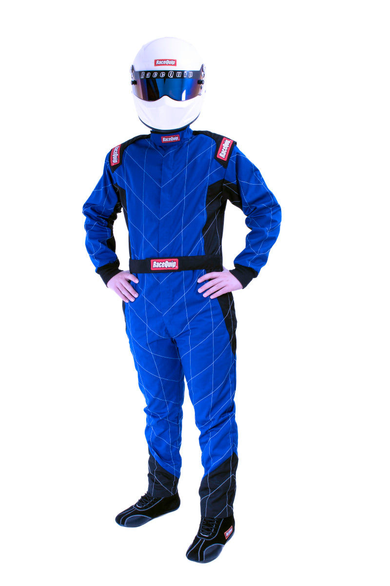 RaceQuip Blue Chevron-1 Suit - SFI-1 Mtall Racing Suits Racequip
