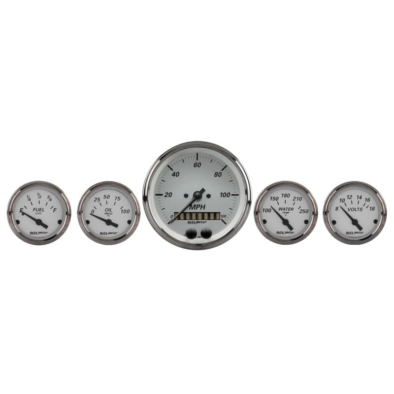 AutoMeter American Platinum 5PC. (3-3/8in. & 2-1/16in.) GPS Speedometer Gauge Kit Gauges AutoMeter