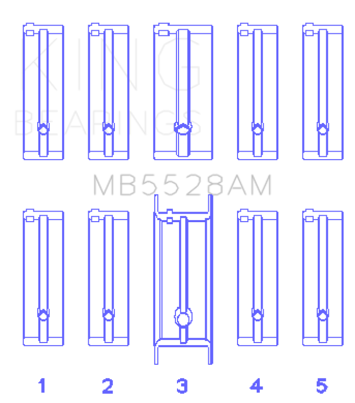King Engine Bearings Mazda 626 F8/(Size +0.50mm) Main Bearing Set Bearings King Engine Bearings