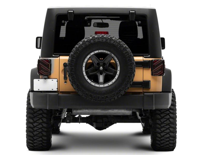 Raxiom 07-18 Jeep Wrangler JK Axial Series Trident LED Tail Lights- Blk Housing (Clear Lens) Tail Lights Raxiom