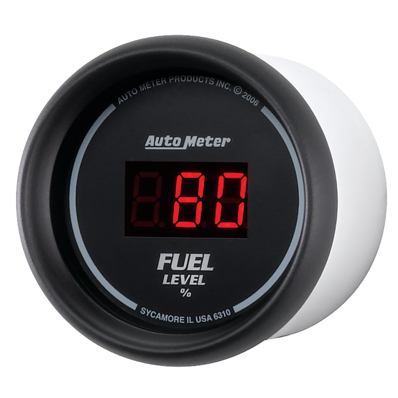 Autometer 52mm Black Digital Programmable Empty-Full Fuel Level Gauge Gauges AutoMeter