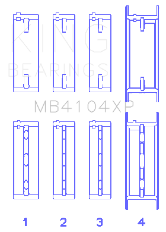 King Engine Bearings Nissan VG30DE/VG30DETT (Size +.025) Performance Main Bearing Set Bearings King Engine Bearings