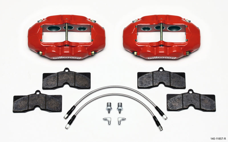 Wilwood D8-6 Front Caliper Kit Red Corvette C2 / C3 65-82 Big Brake Kits Wilwood