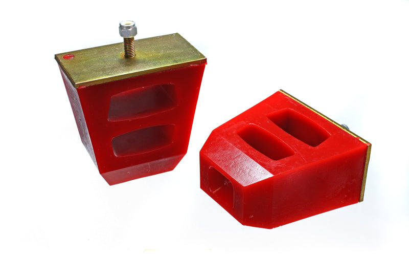 Energy Suspension Universal 4.5in Tall x 4.5in Long x 2.5in Wide Red Bump Stops (2 per set) Bushing Kits Energy Suspension