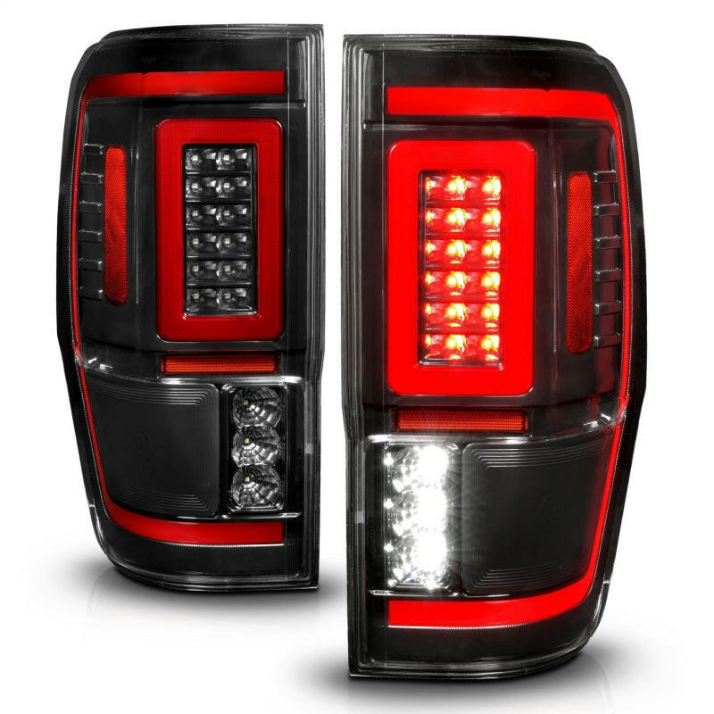 ANZO 19-22 Ford Ranger Full LED Taillights w/ Lightbar Sequential Signal Black Housing/Clear Lens Tail Lights ANZO
