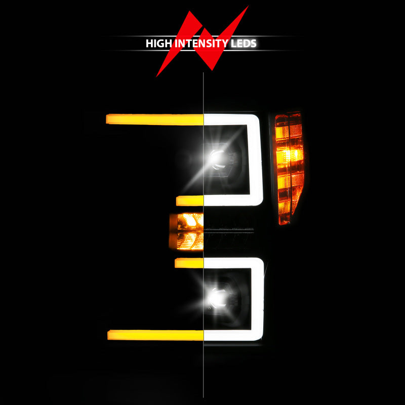 ANZO 20-22 Ford Super Duty (Halogen) Z-Series Full LED Proj Headlights SeqSig - Driver Side ONLY Headlights ANZO