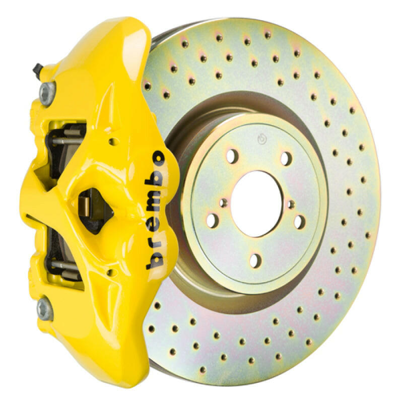 Brembo 15-21 WRX (VA) Front GT BBK 4 Piston Cast 326 x30 1pc Rotor Drilled- Yellow Brake Kits - Performance Slot Brembo