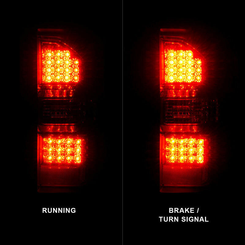 ANZO 2014-2018 GMC Sierra LED Tail Lights Black Housing Red/Clear Lens Tail Lights ANZO