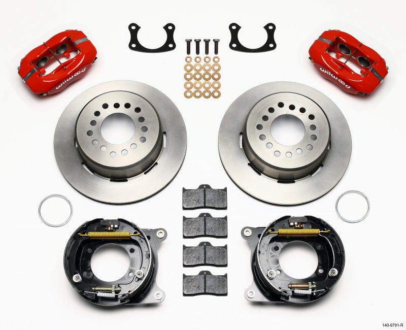Wilwood Forged Dynalite P/S Park Brake Kit Red New Big Ford 2.50in Offset Front Caliper Mount Big Brake Kits Wilwood