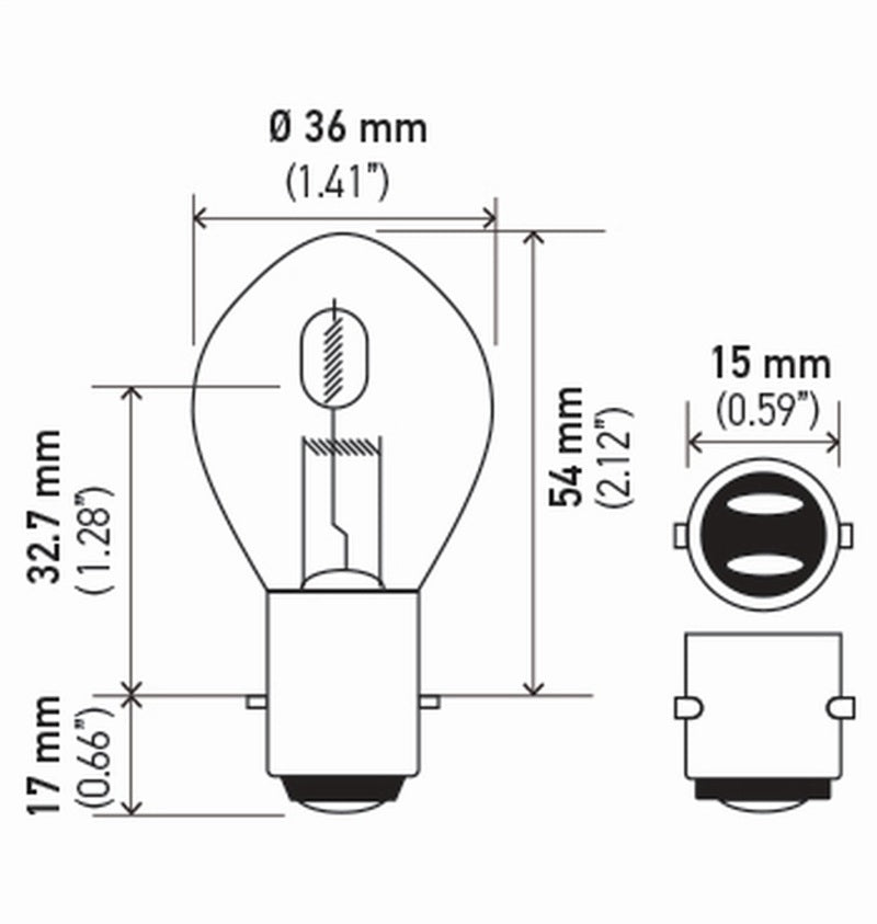 Hella Bulb 6235 12V 35/35W Ba20D B11 S2 Sb Bulbs Hella