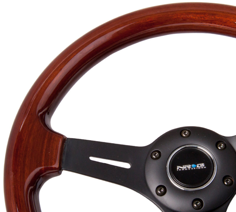 NRG Classic Wood Grain Steering Wheel (330mm) Wood Grain w/Matte Black 3-Spoke Center Steering Wheels NRG