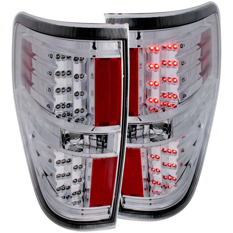 ANZO 2009-2014 Ford F-150 LED Taillights Chrome Tail Lights ANZO